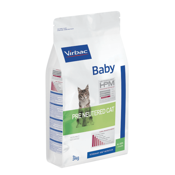 Virbac HPM Cat Baby Pre Neutered sausā barība kaķēniem | Animu