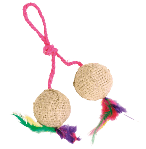 Trixie 2 Balls on a Rope Jute